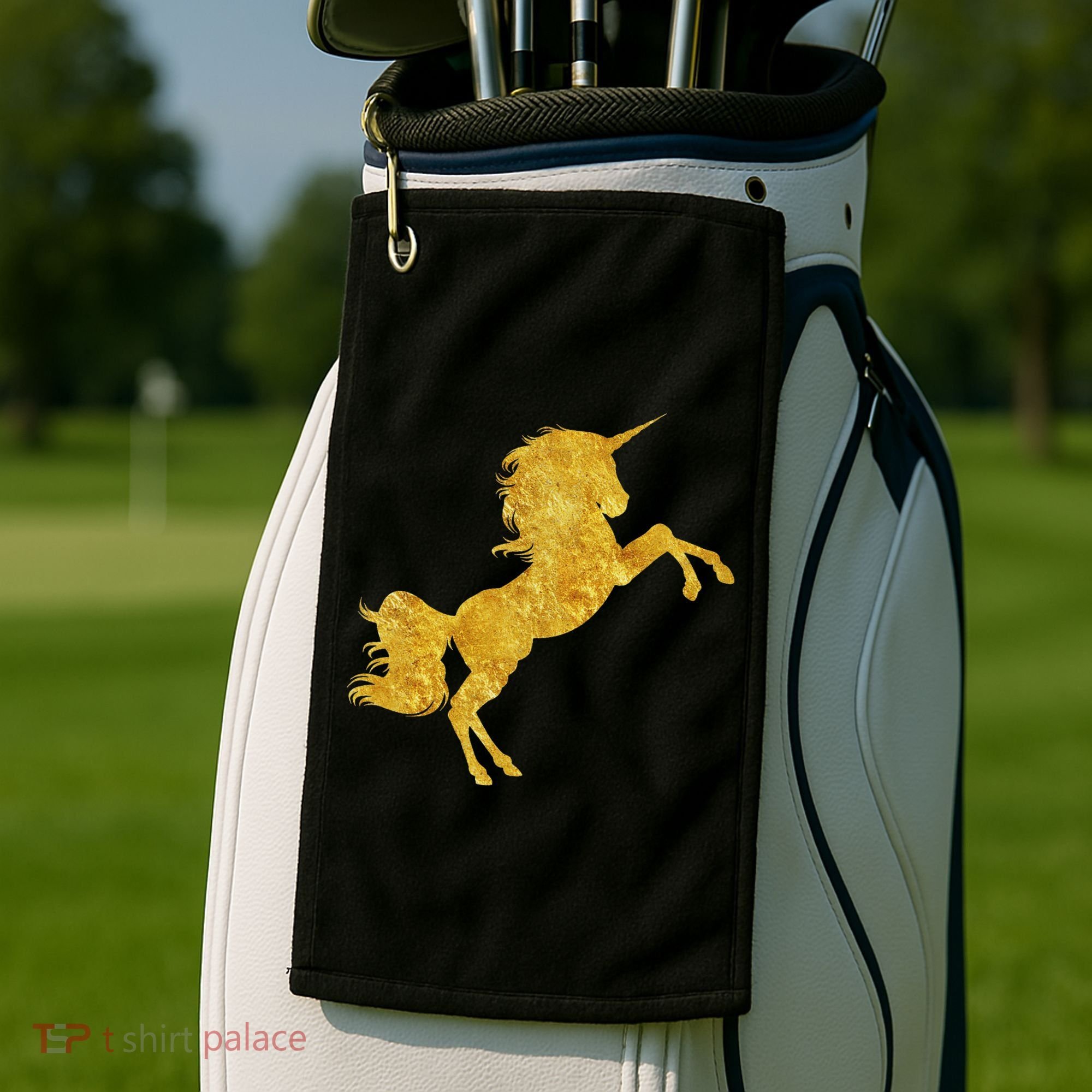 Gold Unicorn Gift Golf Towel