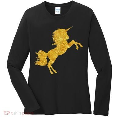 Gold Unicorn Gift Women's Long Sleeve Shirt