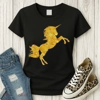 Gold Unicorn Gift Women's T-Shirt thumb 3