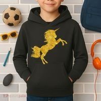 Gold Unicorn Gift Kids Hoodie thumb 2