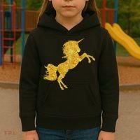 Gold Unicorn Gift Kids Hoodie thumb 3