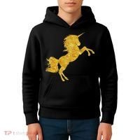 Gold Unicorn Gift Kids Hoodie thumb 4