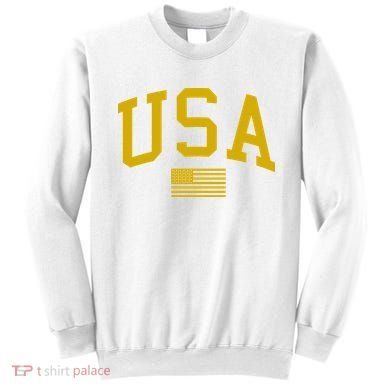Gold USA Graphic Apparel National Pride Sweatshirt