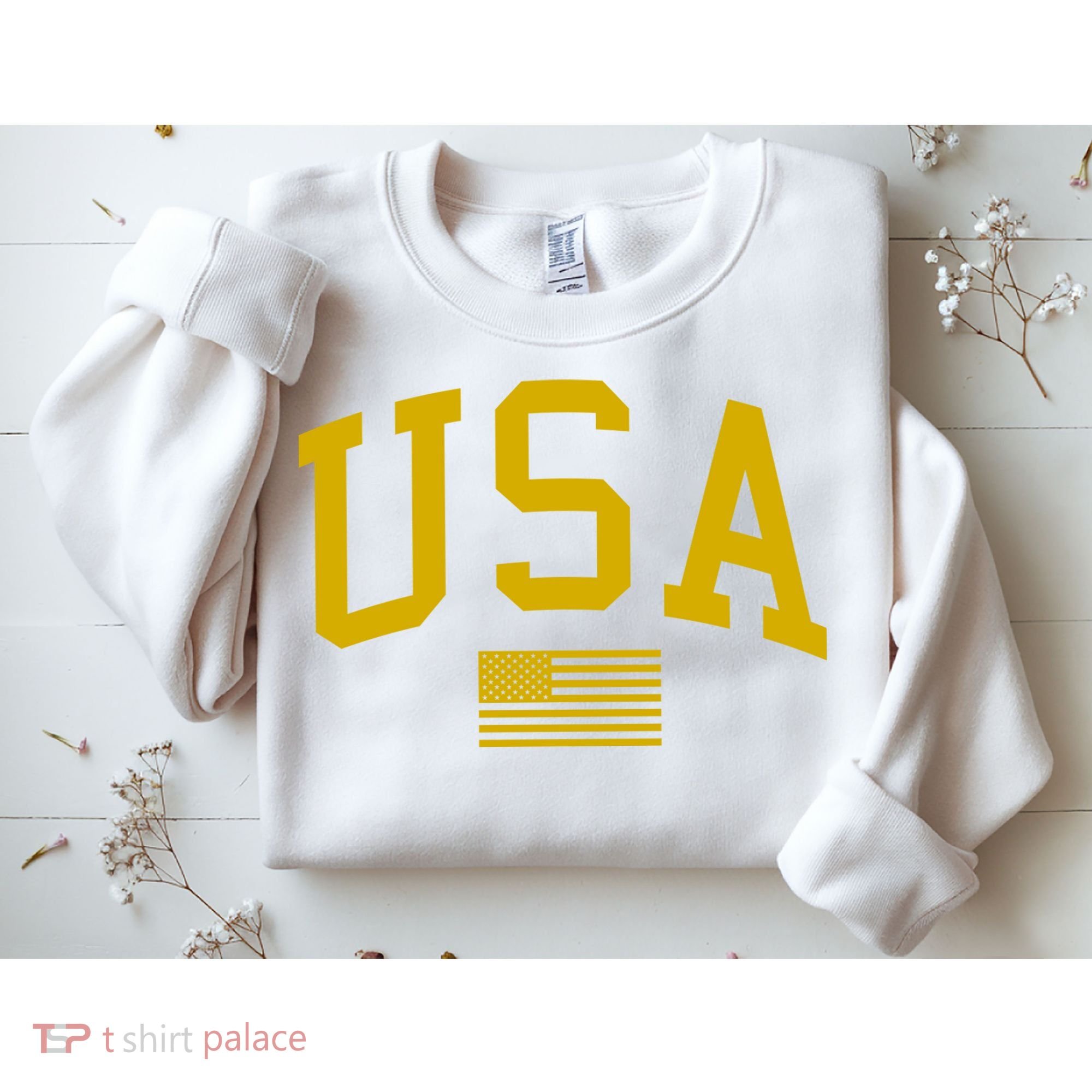 Gold USA Graphic Apparel National Pride Sweatshirt
