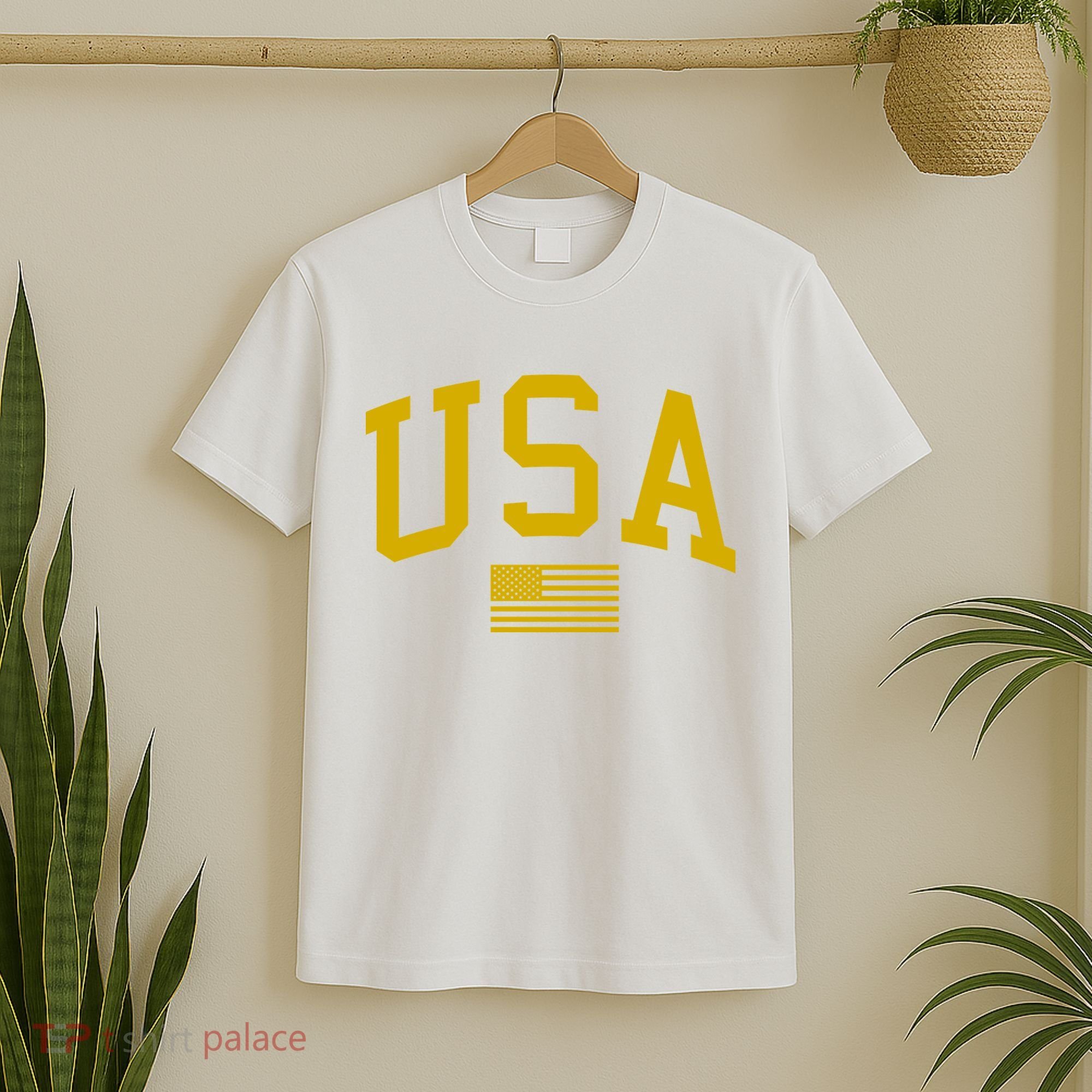 Gold USA Graphic Apparel National Pride T-Shirt