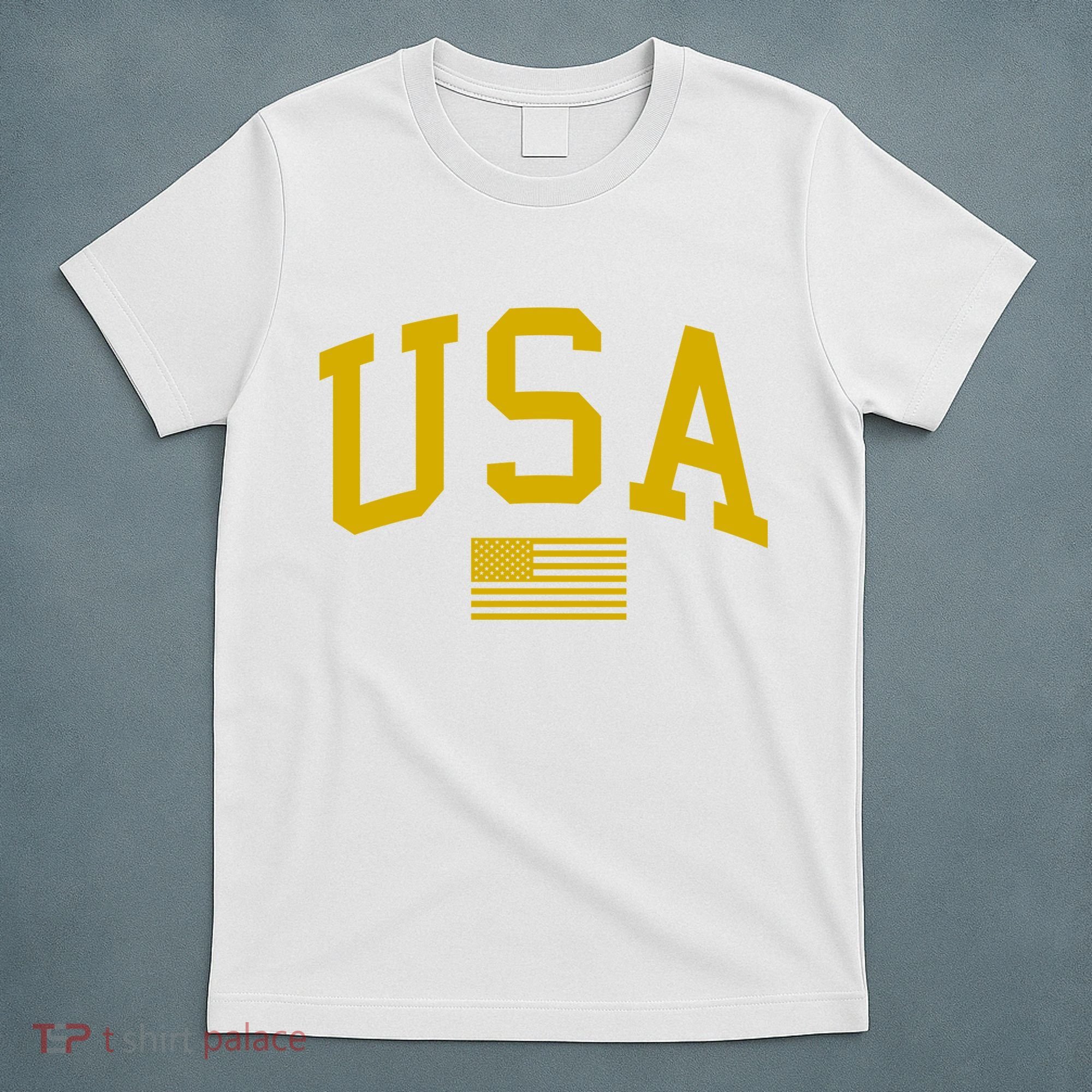 Gold USA Graphic Apparel National Pride T-Shirt