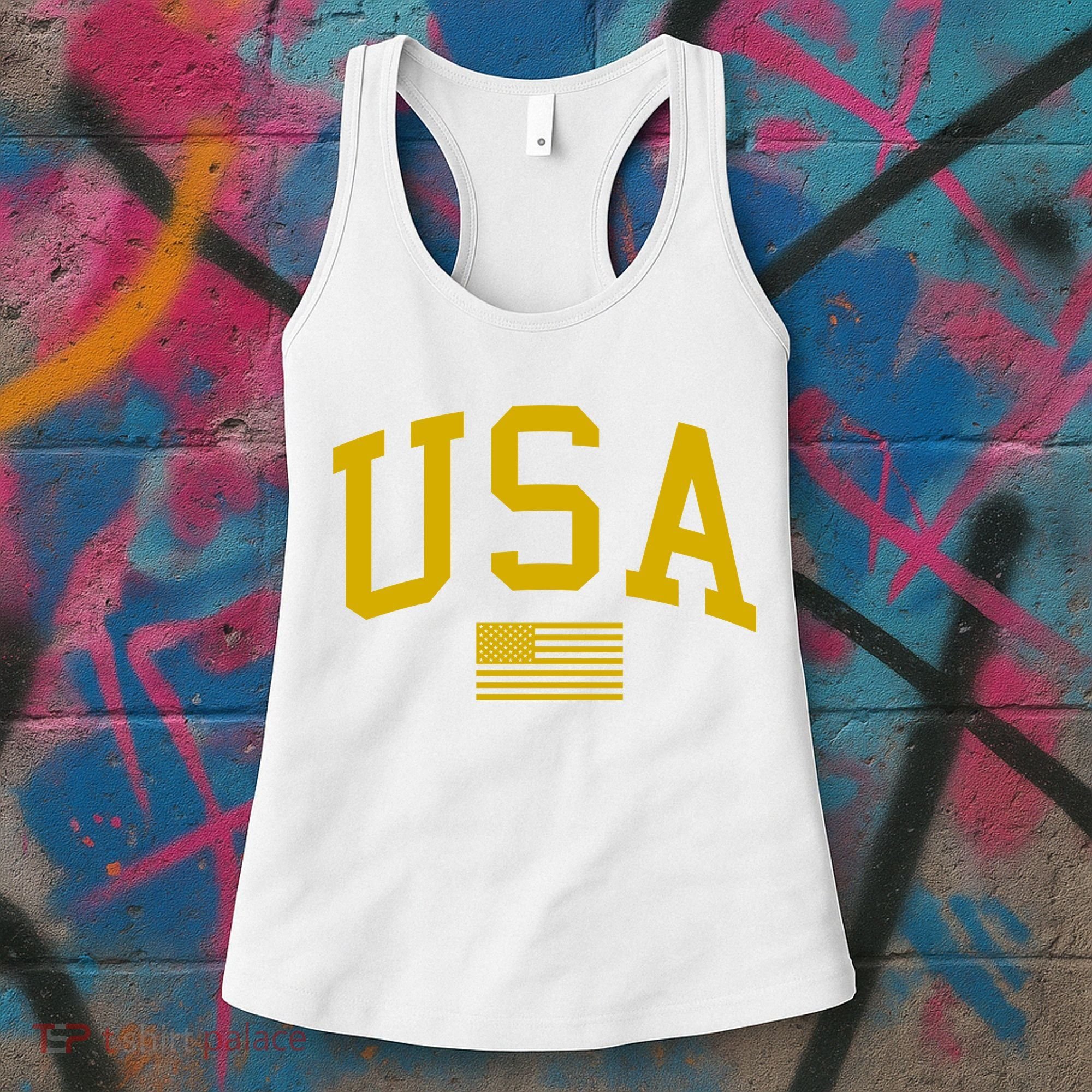 Gold USA Graphic Apparel National Pride Women's Tank Top