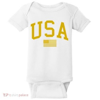 Gold USA Graphic Apparel National Pride Baby Bodysuit