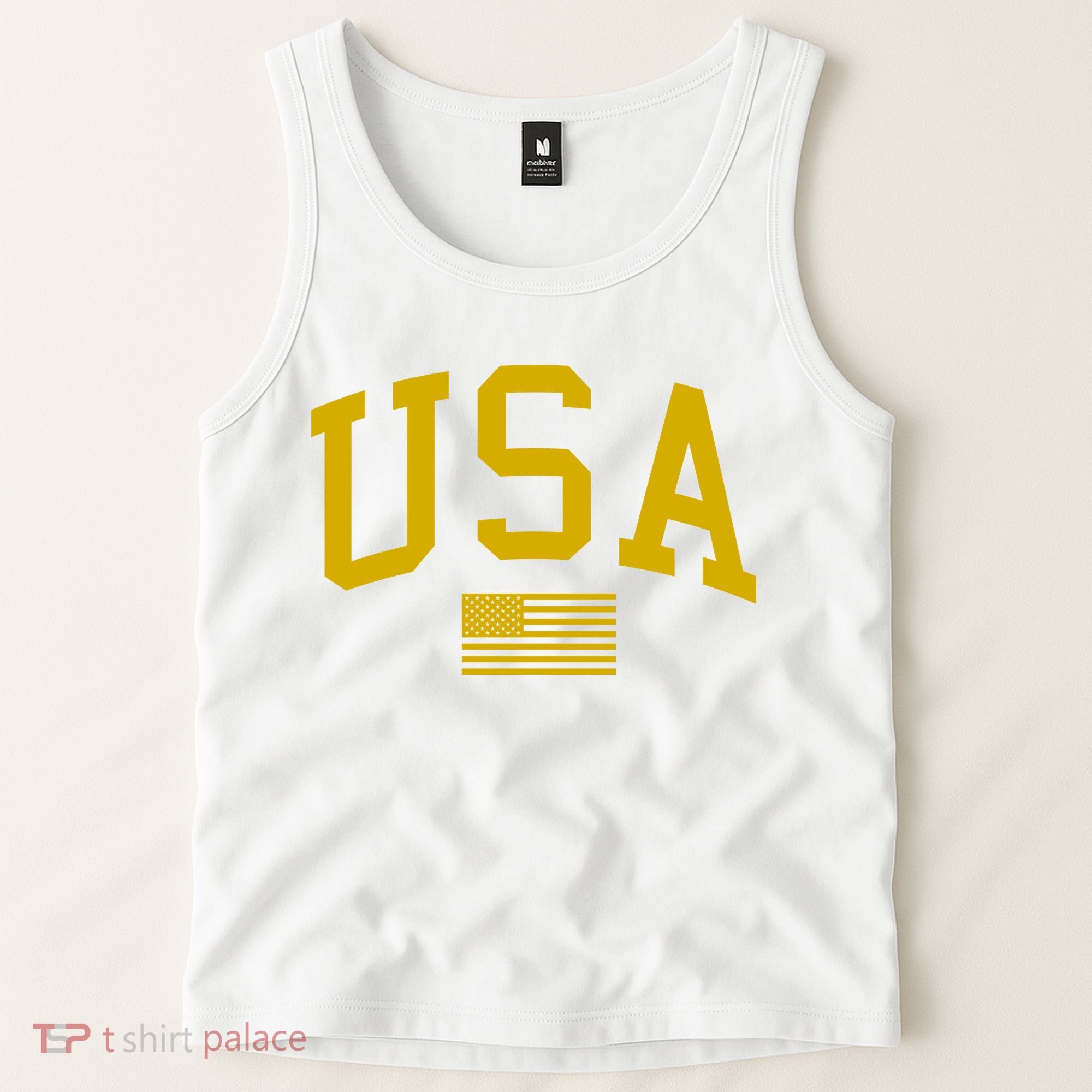 Gold USA Graphic Apparel National Pride Tank Top