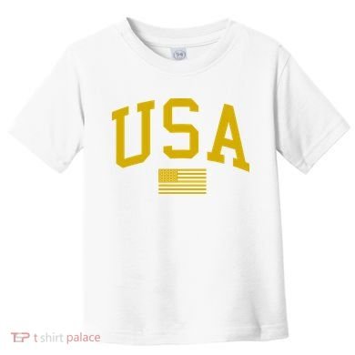 Gold USA Graphic Apparel National Pride Toddler T-Shirt