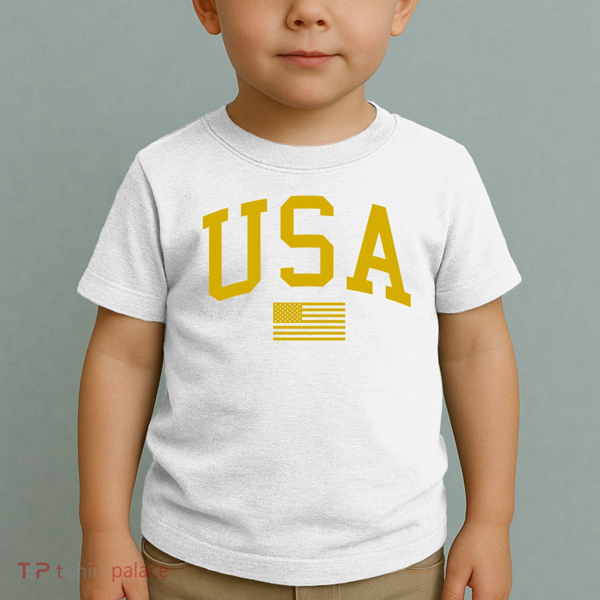 Gold USA Graphic Apparel National Pride Toddler T-Shirt