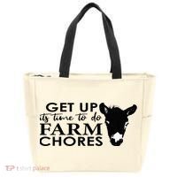 get up its time to do farm chores Tote Bag thumb 0
