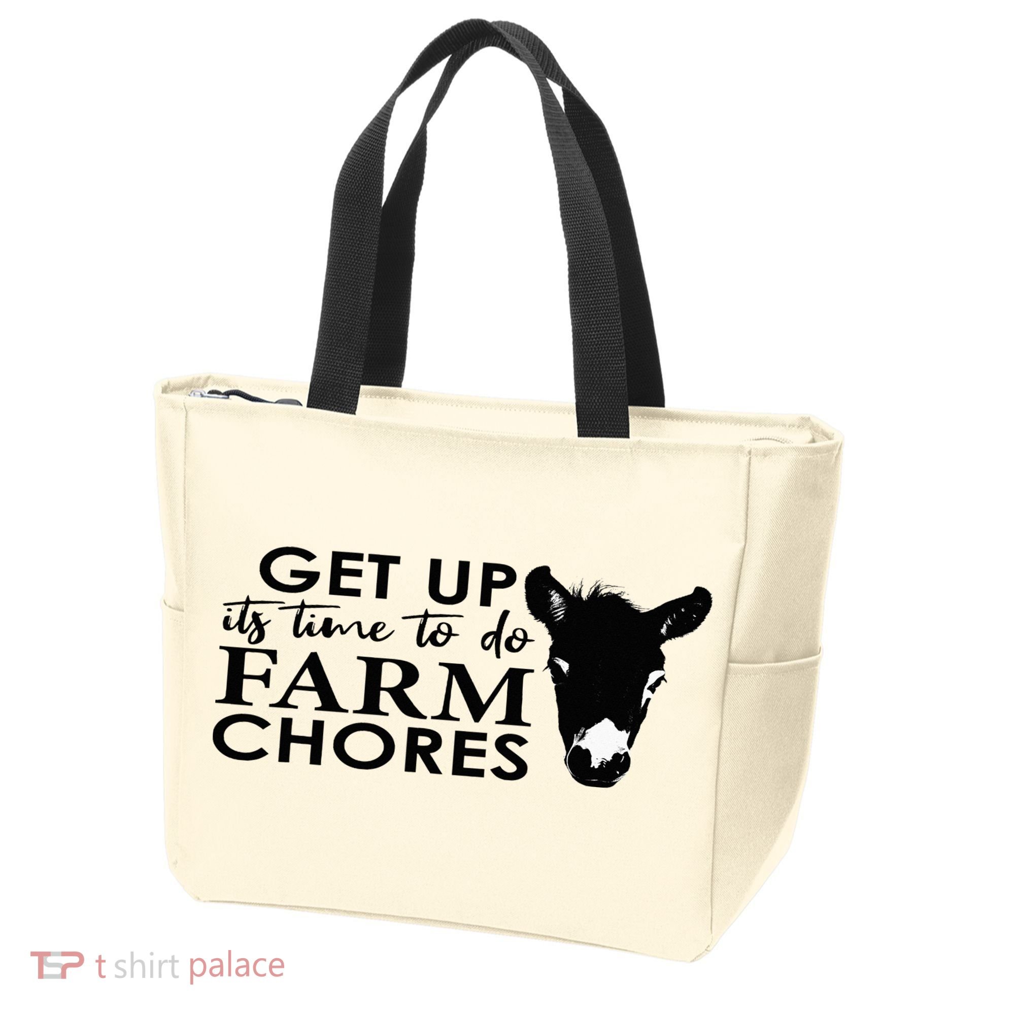 get up its time to do farm chores Tote Bag