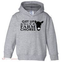 get up its time to do farm chores Toddler Hoodie thumb 0