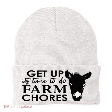 get up its time to do farm chores Beanie