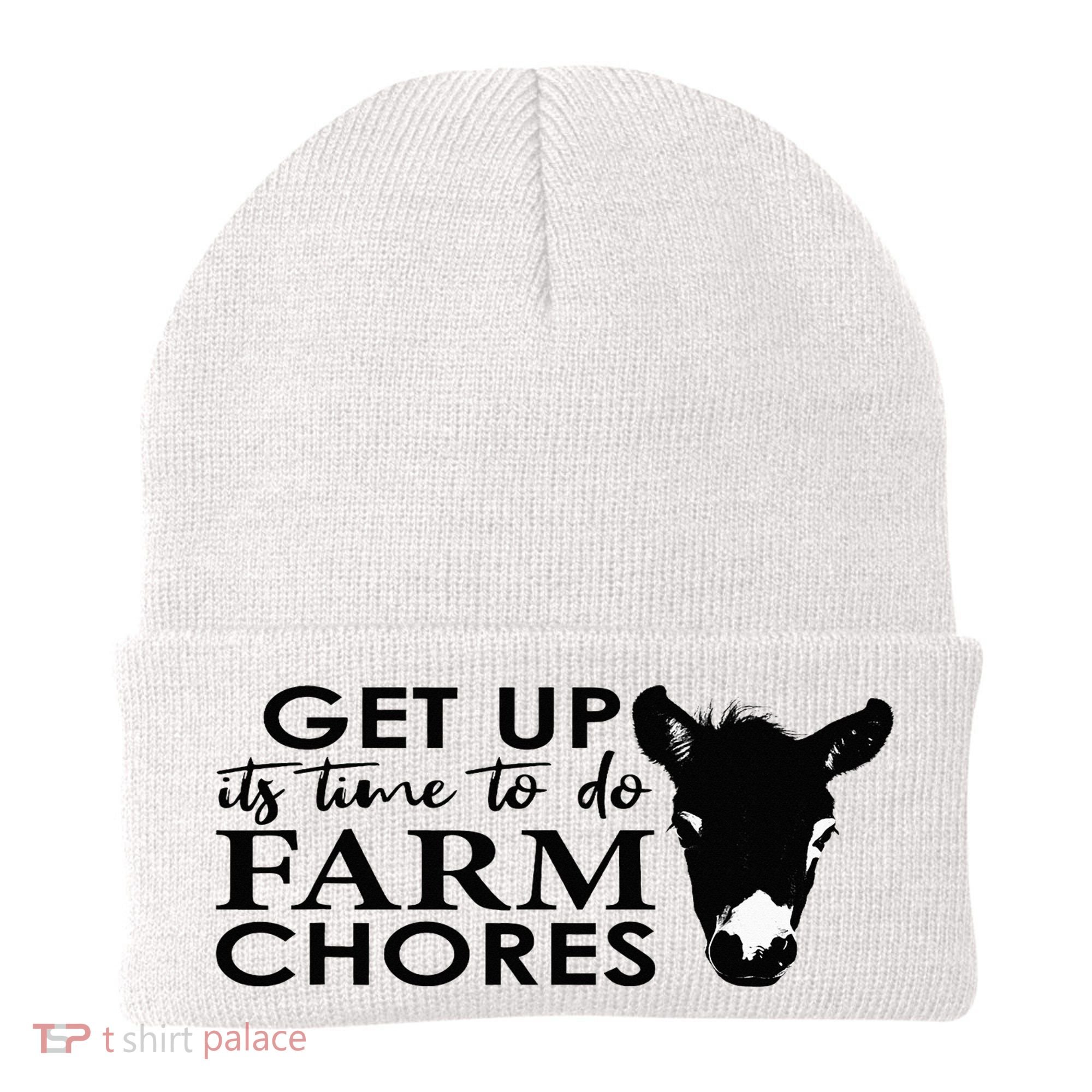 get up its time to do farm chores Beanie