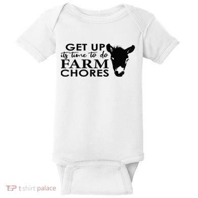 get up its time to do farm chores Baby Bodysuit