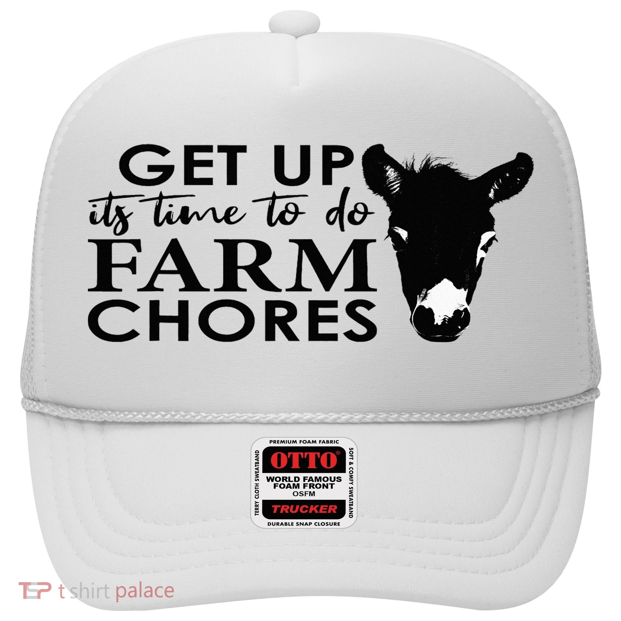 get up its time to do farm chores Hat