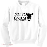 get up its time to do farm chores Kids Sweatshirt thumb 0