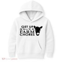 get up its time to do farm chores Kids Hoodie thumb 0