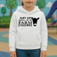 get up its time to do farm chores Kids Hoodie thumb 3