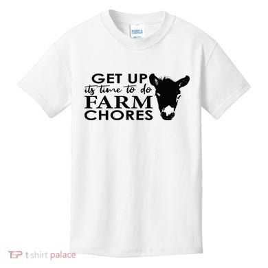 get up its time to do farm chores Kids T-Shirt