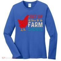 get up it's time to do farm chores Women's Long Sleeve Shirt thumb 0