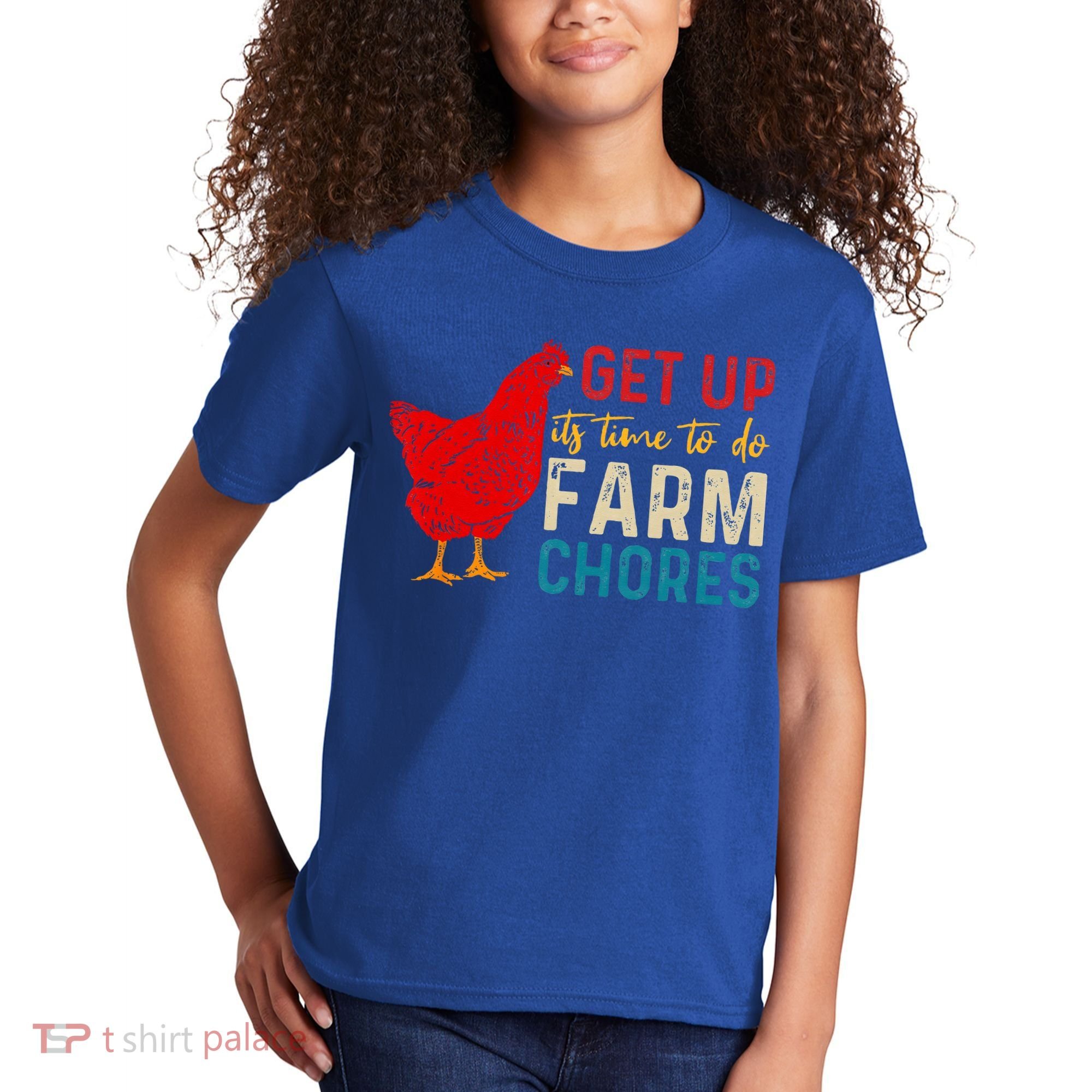 get up it's time to do farm chores Kids T-Shirt