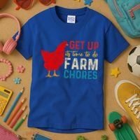 get up it's time to do farm chores Kids T-Shirt thumb 3