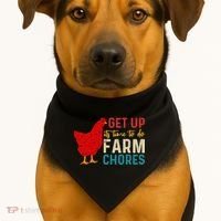 Get Up Its Time To Do Farm Chores USA-Made Doggie Bandana thumb 1