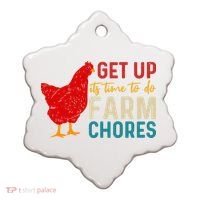 Get Up Its Time To Do Farm Chores Ceramic Ornament thumb 0