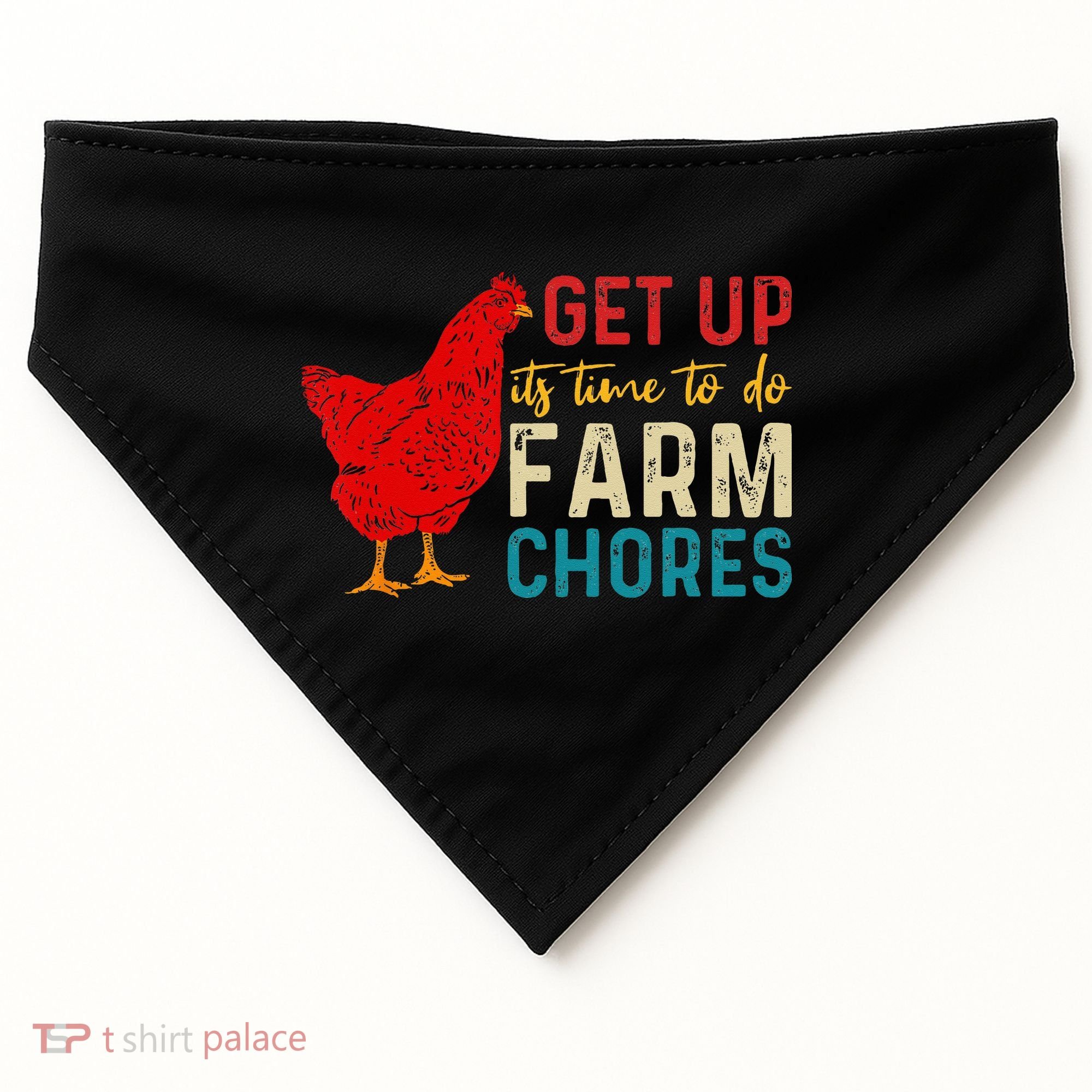 get up it's time to do farm chores USA-Made Doggie Bandana