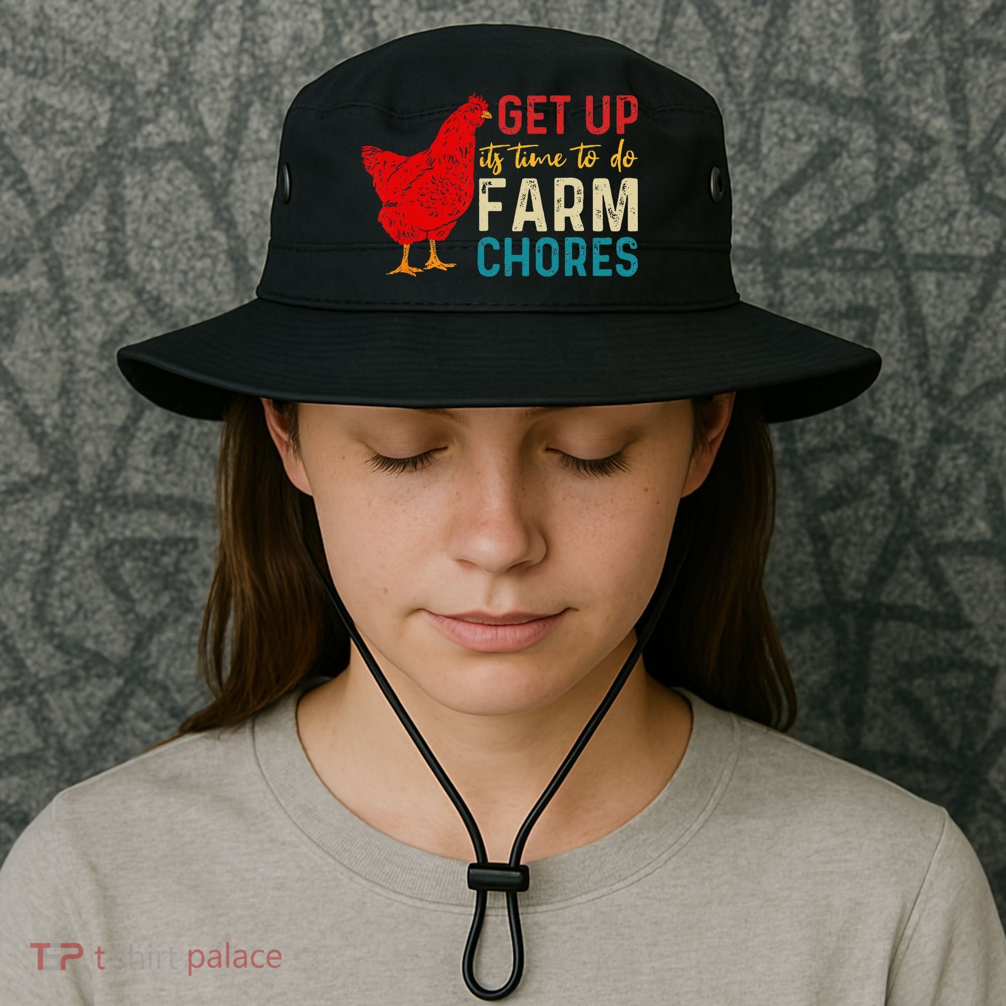 get up it's time to do farm chores Bucket Hat