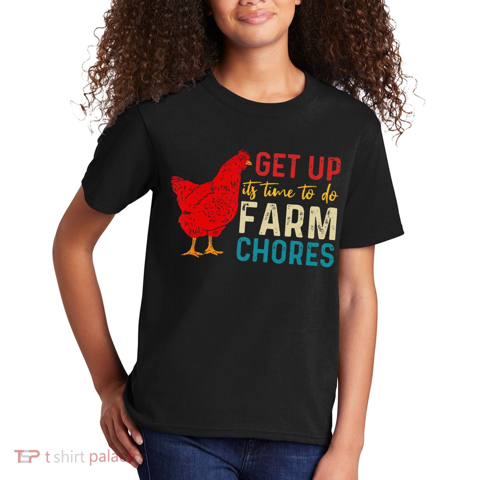 get up it's time to do farm chores Kids T-Shirt