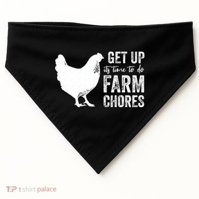 get up its time to do farm chores USA-Made Doggie Bandana