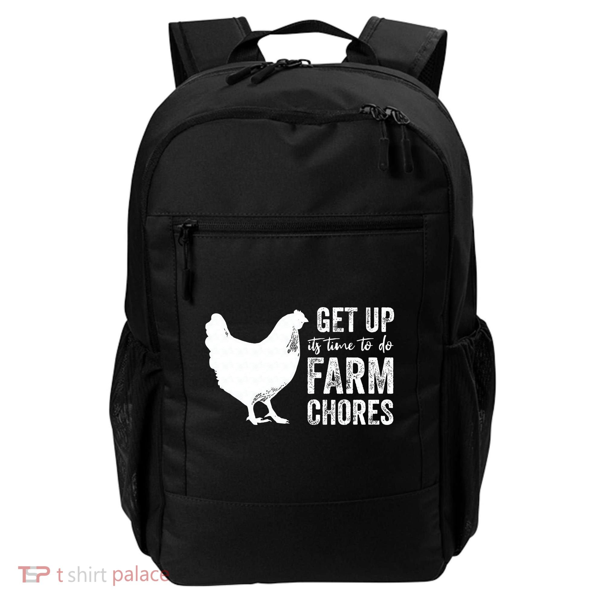 get up its time to do farm chores Backpack
