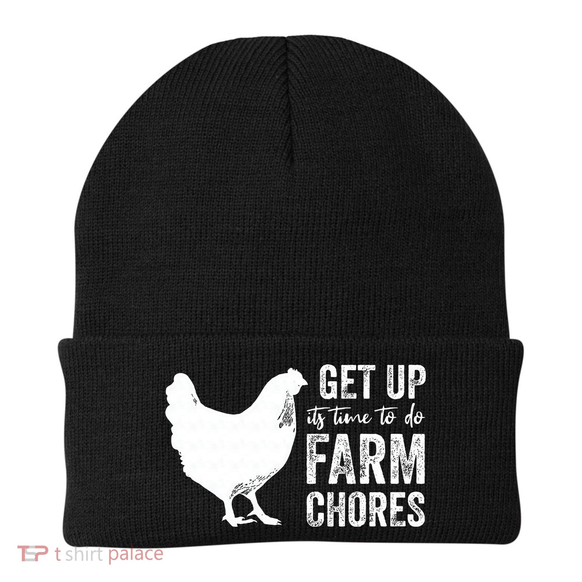 get up its time to do farm chores Beanie