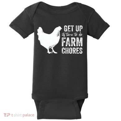 get up its time to do farm chores Baby Bodysuit