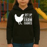 get up its time to do farm chores Kids Hoodie thumb 3