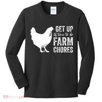 get up its time to do farm chores Kids Long Sleeve Shirt thumb 0
