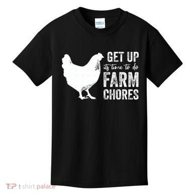 get up its time to do farm chores Kids T-Shirt