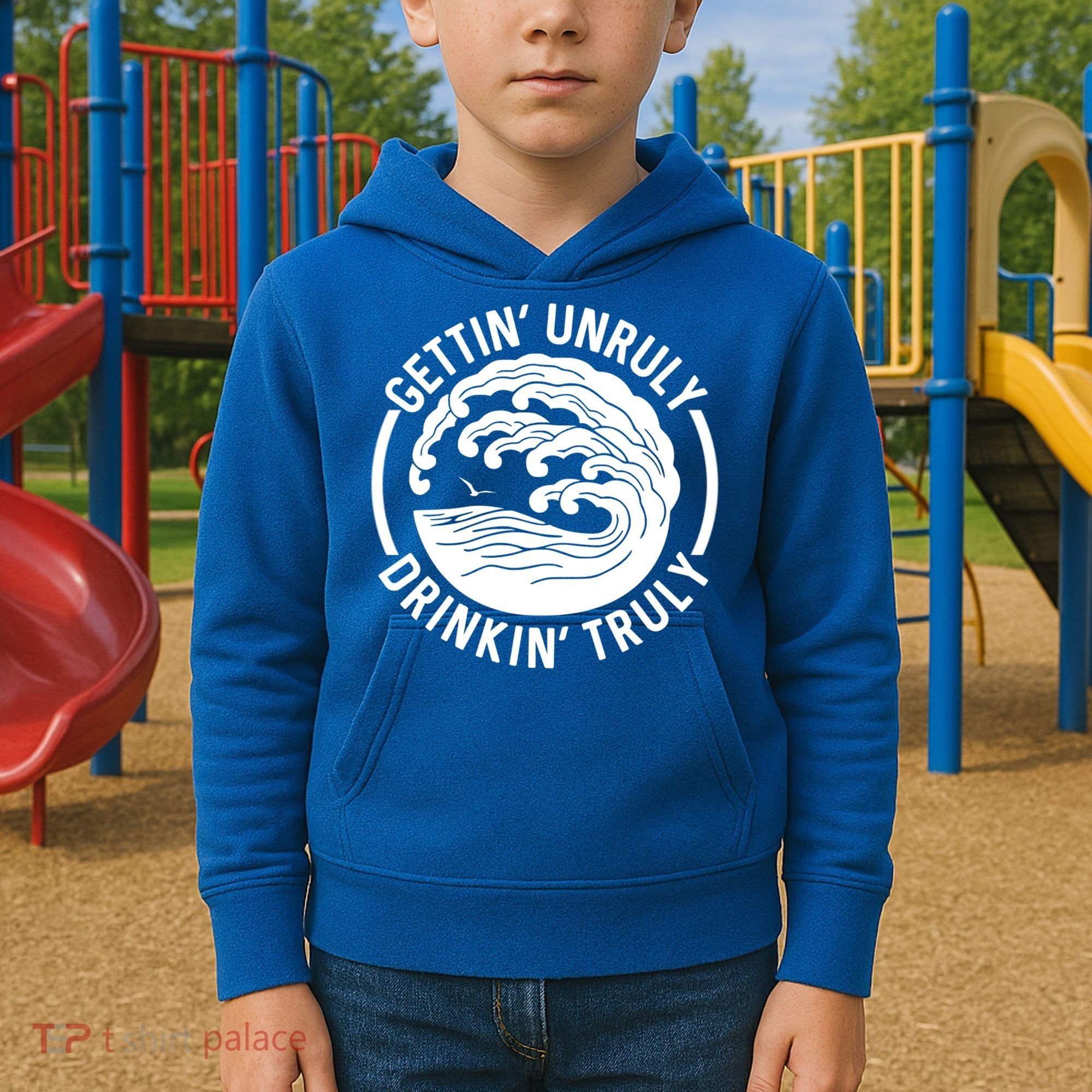 Gettin' Unruly In' Hard Seltzer Summer Beach Alcohol Gift Kids Hoodie
