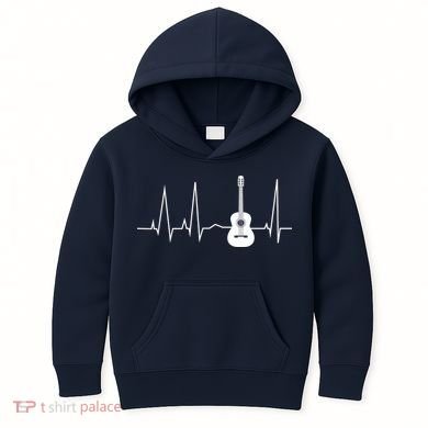 Guitar Heartbeat Pulse Kids Hoodie