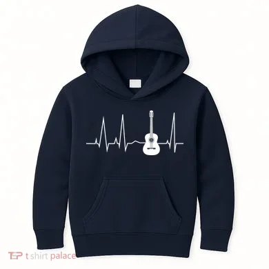 Guitar Heartbeat Pulse Kids Hoodie