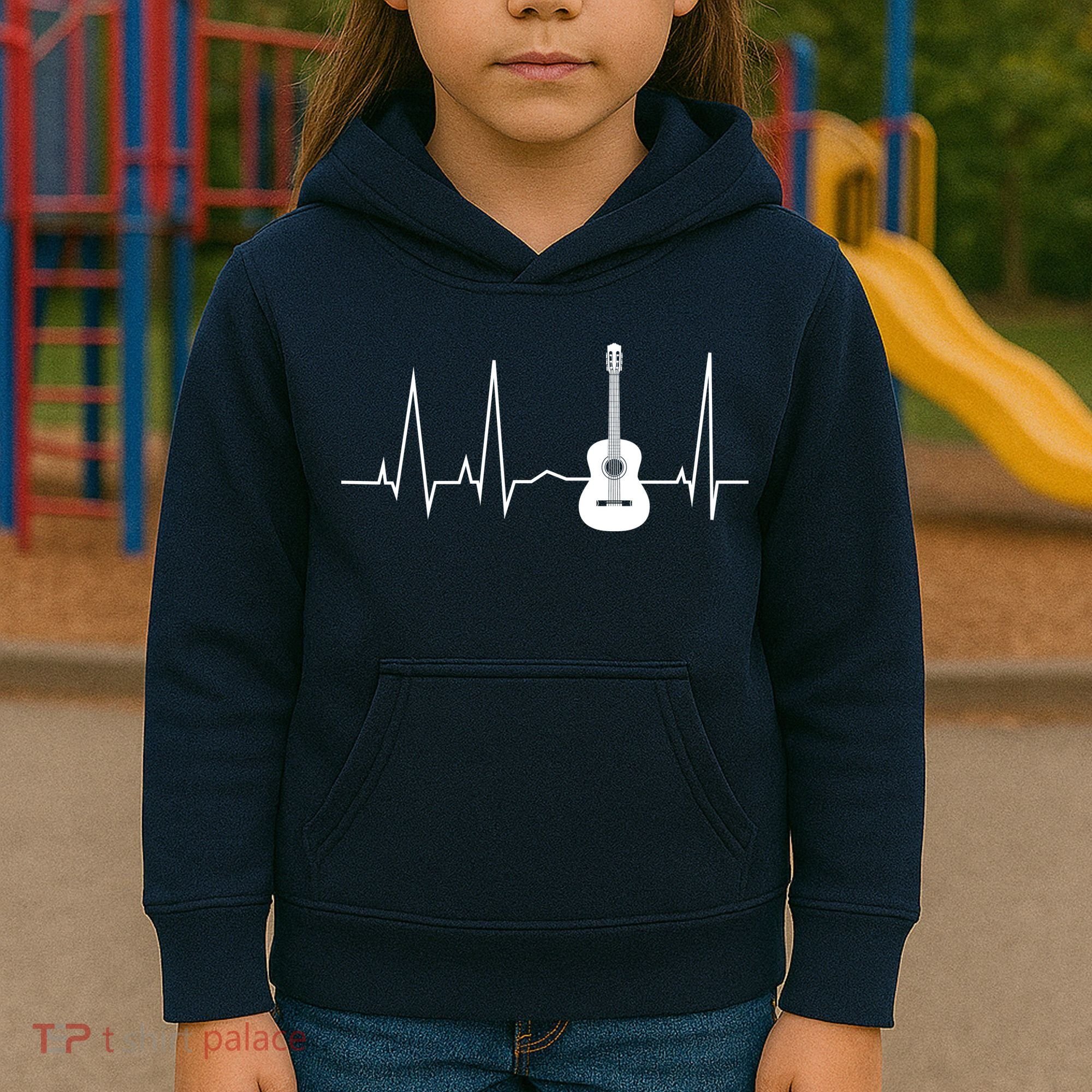 Guitar Heartbeat Pulse Kids Hoodie