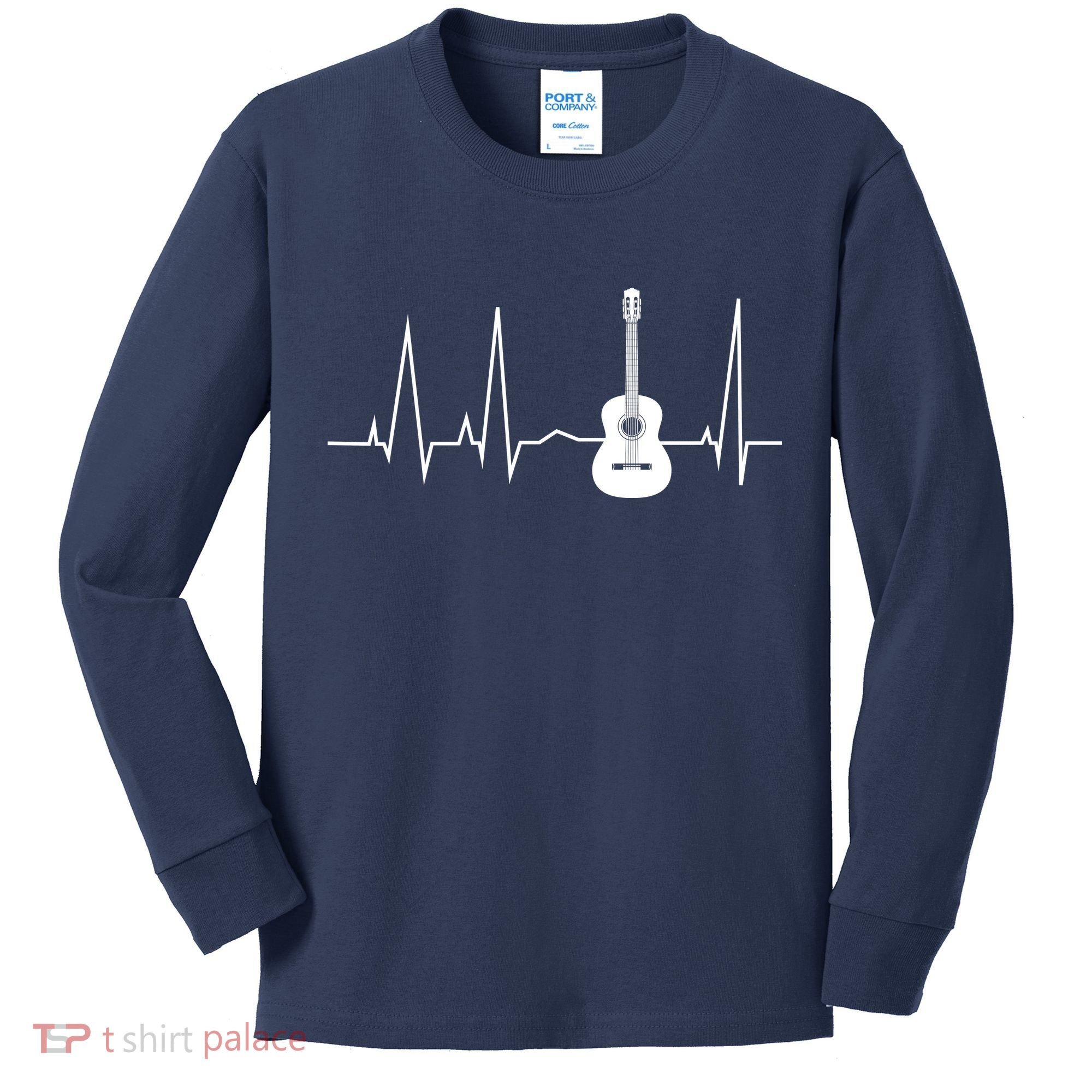 Guitar Heartbeat Pulse Kids Long Sleeve Shirt
