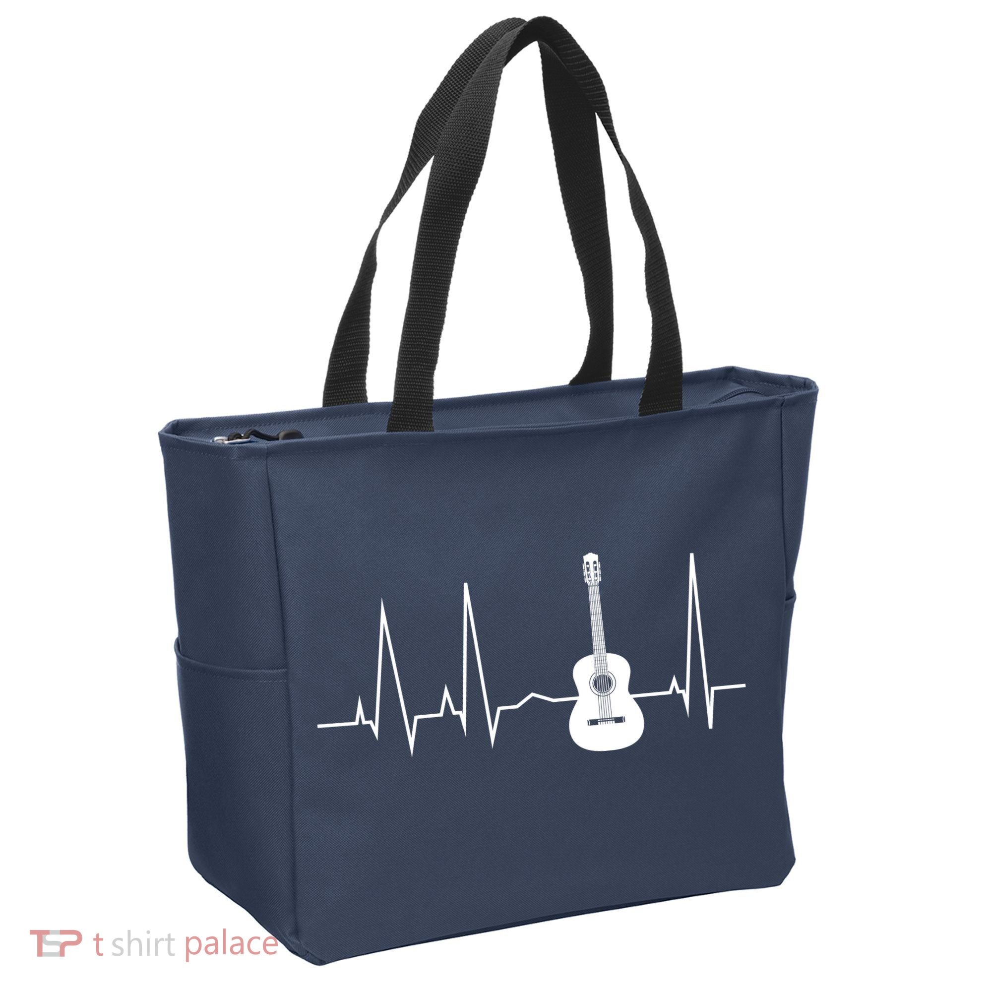 Guitar Heartbeat Pulse Tote Bag