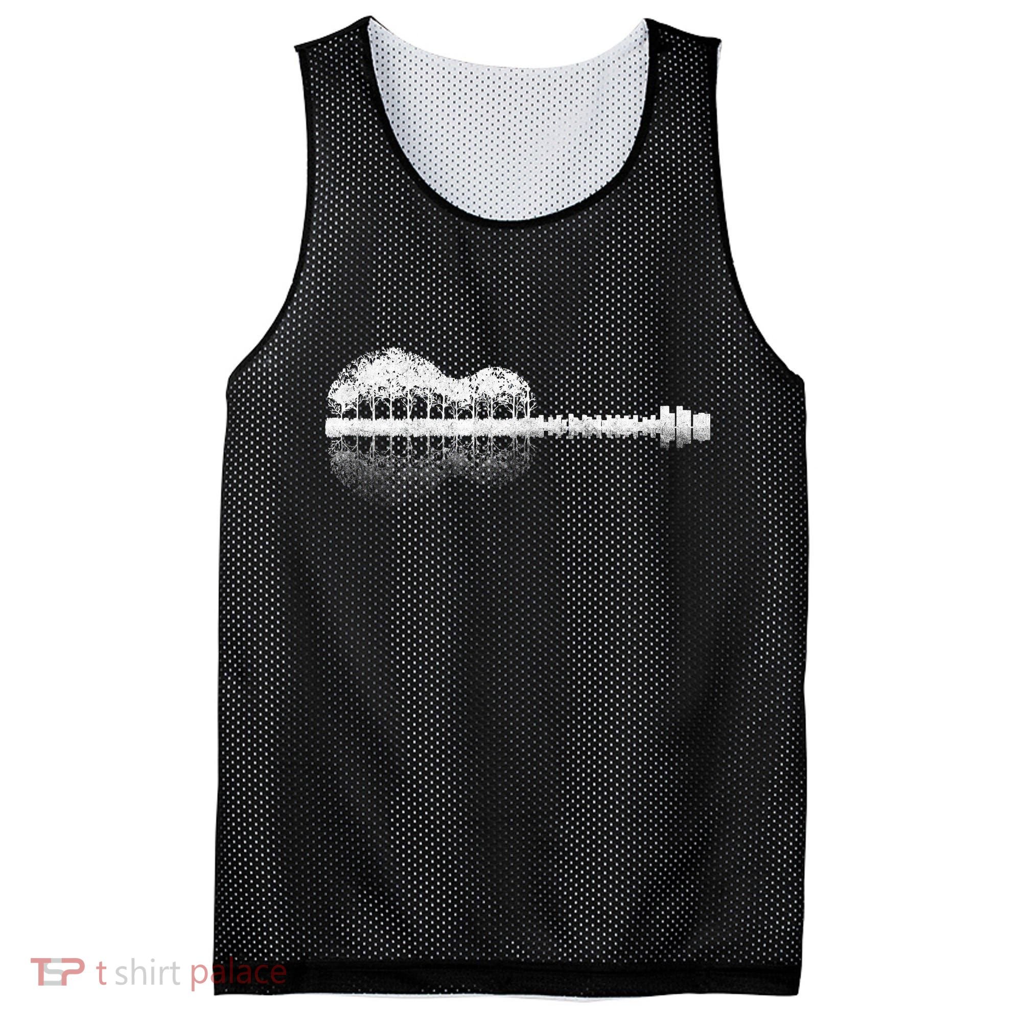 Guitar Landscape Mesh Reversible Basketball Jersey Tank