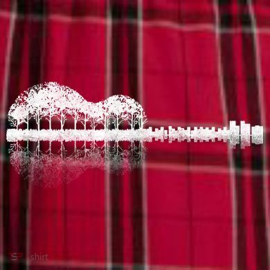Guitar Landscape Men's Flannel Plaid Pajama Pants