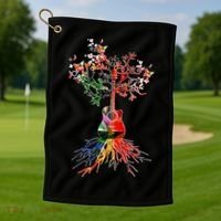 Guitar Roots Tree Of Life Golf Towel thumb 1